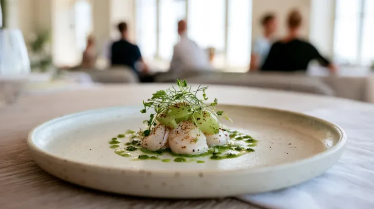 Fine dining plate close-up